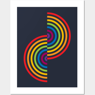 Groovy Waves  - Neon Rainbow Posters and Art